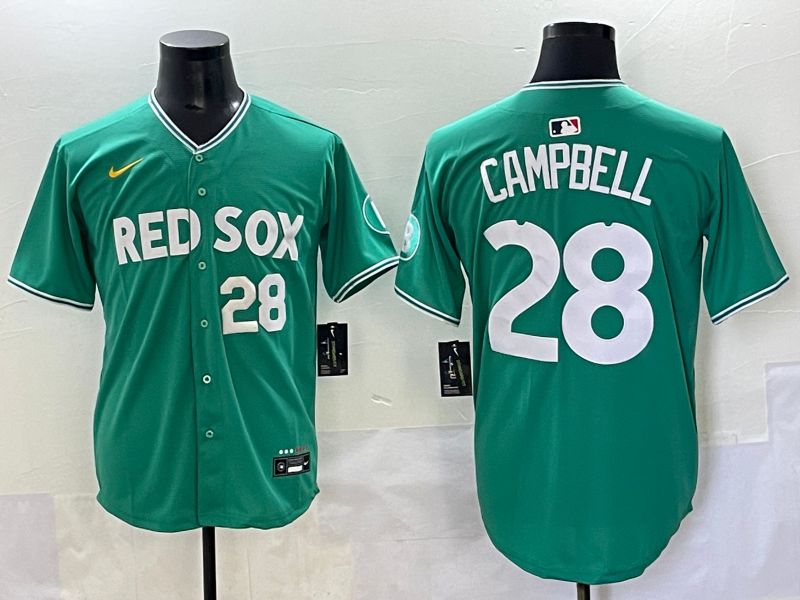 Men 2025 Boston Red Sox #28 Campbell Dark Green Joint Name Nike MLB Jersey style 4